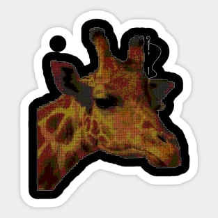 Cross Stitch Giraffe Sticker